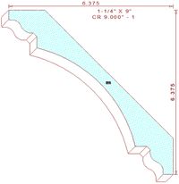 Crown Moulding 9" - 1 Crown Moulding 9" - 1