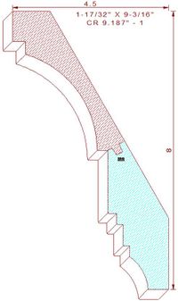 Crown Moulding 9-3/16" - 1 Crown Moulding 9-3/16" - 1