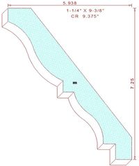 Crown Moulding 9-3/8" Crown Moulding 9-3/8"