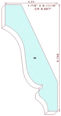 Crown Moulding 9-11/16" Crown Moulding 9-11/16"