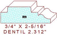 Dentil 2-5/16" Dentil 2-5/16"