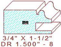 Cabinet Door Stile/Rail 1-1/2" - 8
