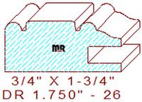 Cabinet Door Stile/Rail 1-3/4" - 26