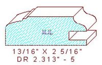 Cabinet Door Moulding 2-5/16" - 5 Cabinet Door Moulding 2-5/16" - 5