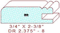 Cabinet Door Rail Moulding 2-3/8" - 8 Cabinet Door Rail Moulding 2-3/8" - 8