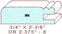 Cabinet Door Rail Moulding 2-3/8" - 8