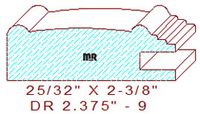 Cabinet Door Rail Moulding 2-3/8" - 9 Cabinet Door Rail Moulding 2-3/8" - 9