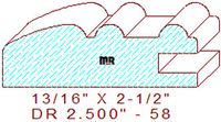 Cabinet Door Moulding 2-1/2" - 58 Cabinet Door Moulding 2-1/2" - 58