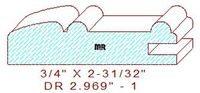 Cabinet Door Stile/Rail 2-31/32" - 1