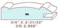 Cabinet Door Stile/Rail 2-31/32" 