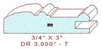 Cabinet Door Rail Moulding 3" - 7