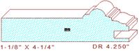 Cabinet Door Rail Moulding 4-1/4" Cabinet Door Rail Moulding 4-1/4"