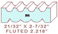 Fluted/Reeded 2-7/32" Fluted/Reeded 2-7/32"