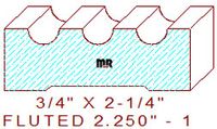 Fluted 2-1/4" - 1 Fluted 2-1/4" - 1