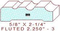 Fluted 2-1/4" - 3 Fluted 2-1/4" - 3