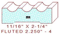 Fluted 2-1/4" - 4 Fluted 2-1/4" - 4