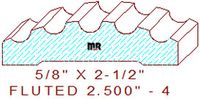 Fluted 2-1/2" - 4 Fluted 2-1/2" - 4