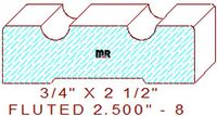 Fluted 2-1/2" - 8 Fluted 2-1/2" - 8