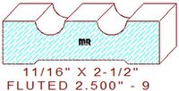 Fluted 2-1/2" - 9 Fluted 2-1/2" - 9