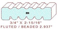 Fluted/Reeded Moulding 2-15/16" Fluted/Reeded Moulding 2-15/16"