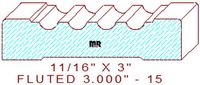 Fluted Moulding 3" - 15 Fluted Moulding 3" - 15