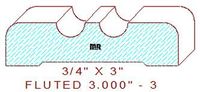 Fluted Moulding 3" - 3 Fluted Moulding 3" - 3