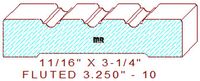 Fluted Moulding 3-1/4" - 10 Fluted Moulding 3-1/4" - 10