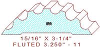 Fluted Moulding 3-1/4" - 11 Fluted Moulding 3-1/4" - 11