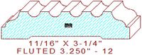 Fluted Moulding 3-1/4" - 12 Fluted Moulding 3-1/4" - 12