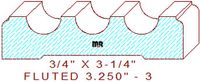 Fluted Moulding 3-1/4" - 3 Fluted Moulding 3-1/4" - 3