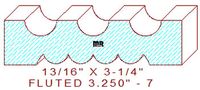 Fluted/Reeded Moulding 3-1/4" - 7 Fluted/Reeded Moulding 3-1/4" - 7