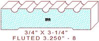 Fluted Moulding 3-1/4" - 8 Fluted Moulding 3-1/4" - 8