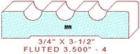 Fluted Moulding 3-1/2" - 4 Fluted Moulding 3-1/2" - 4