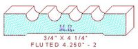 Fluted Moulding 4-1/4" - 2 Fluted Moulding 4-1/4" - 2