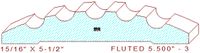 Fluted Moulding 5-1/2" - 3 Fluted Moulding 5-1/2" - 3