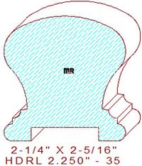 Handrail 2-1/4" - 35 Handrail 2-1/4" - 35