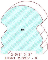 6519 Handrail 2-5/8" - 8 6519 Handrail 2-5/8" - 8