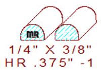 3/8" Half Round - 1 3/8" Half Round - 1