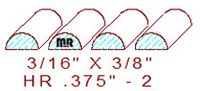 3/8" Half Round - 2 3/8" Half Round - 2