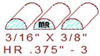 3/8" Half Round - 3 3/8" Half Round - 3