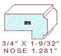 Nosing 1-9/32" Nosing 1-9/32"