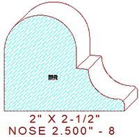 Nosing 2-1/2" - 8 Nosing 2-1/2" - 8