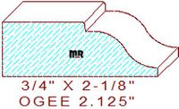 Ogee 2-1/8" Ogee 2-1/8"