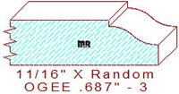 Ogee 11/16" - 3 Ogee 11/16" - 3