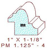 Panel Moulding 1-1/8" - 4 Panel Moulding 1-1/8" - 4