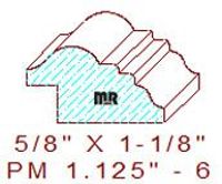 Panel Moulding 1-1/8" - 6 Panel Moulding 1-1/8" - 6