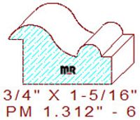Panel Moulding 1-5/16" - 6 Panel Moulding 1-5/16" - 6