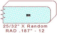 3/16" Radius Edge Moulding - 12 3/16" Radius Edge Moulding - 12