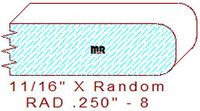 1/4" Radius Edge Moulding - 8 1/4" Radius Edge Moulding - 8