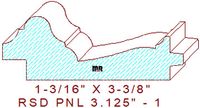 Raised Panel Moulding 3-1/8" - 1 Raised Panel Moulding 3-1/8" - 1
